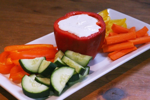 Vegetables with ranch dip
